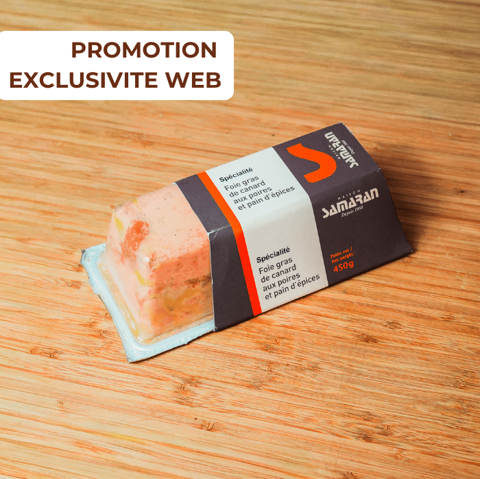 124227 Spécialité de foie gras de canard aux poires et pain d'épices 450g