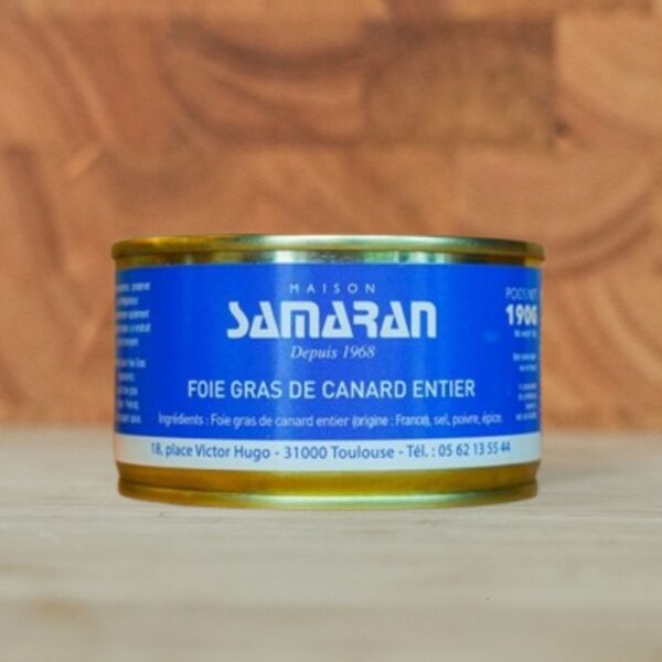 Foie gras de canard entier en boite fer - 190g