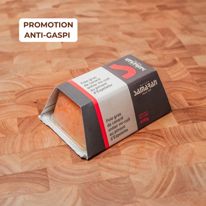 Foie gras de canard entier mi-cuit au piment d'Espelette 450g