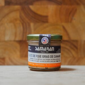 Bloc de foie gras de canard en bocal
