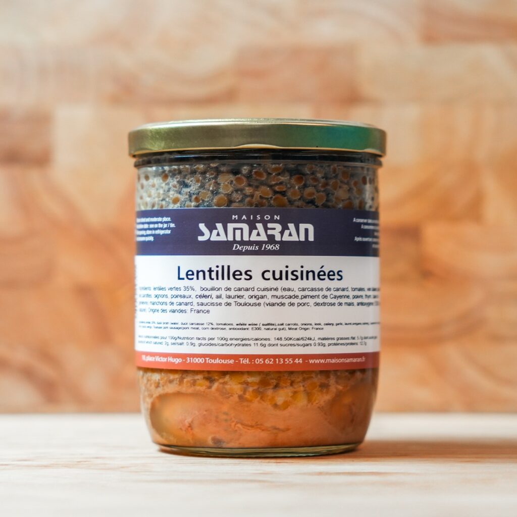 Lentilles cuisinées en bocal
