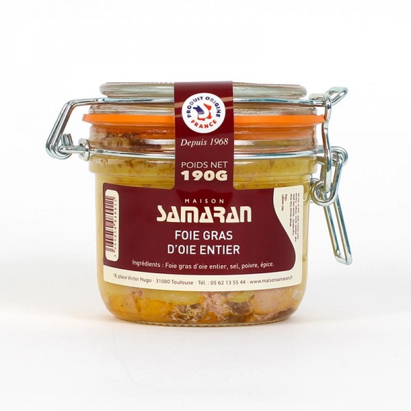Foie gras d'oie entier dans un bocal