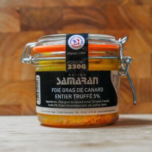 Foie gras de canard entier truffé dans un bocal