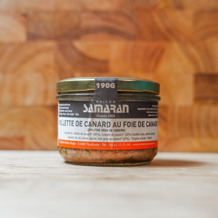 Rillettes de canard au foie de canard - 190gr