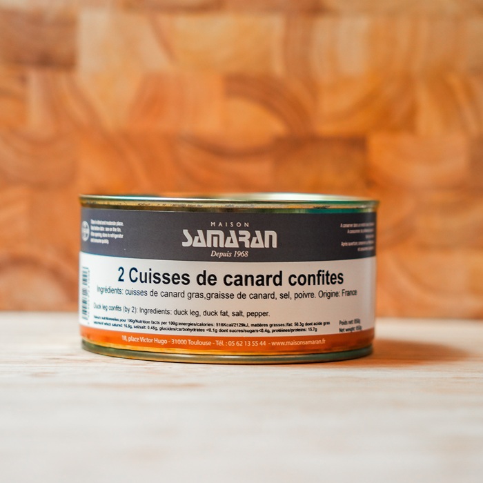 2 cuisses de canard confites en conserve
