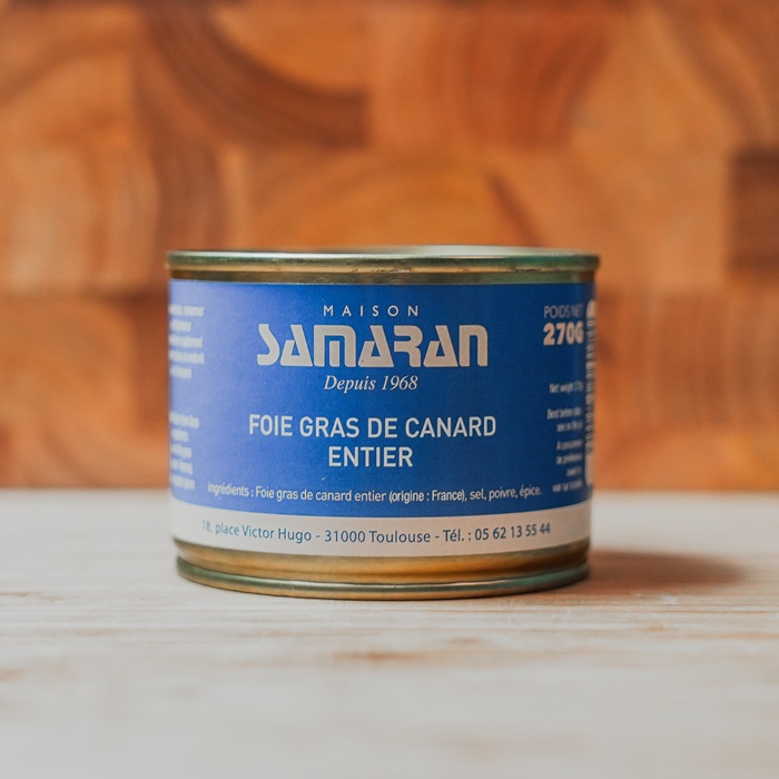 Foie gras de canard entier dans une boite fer