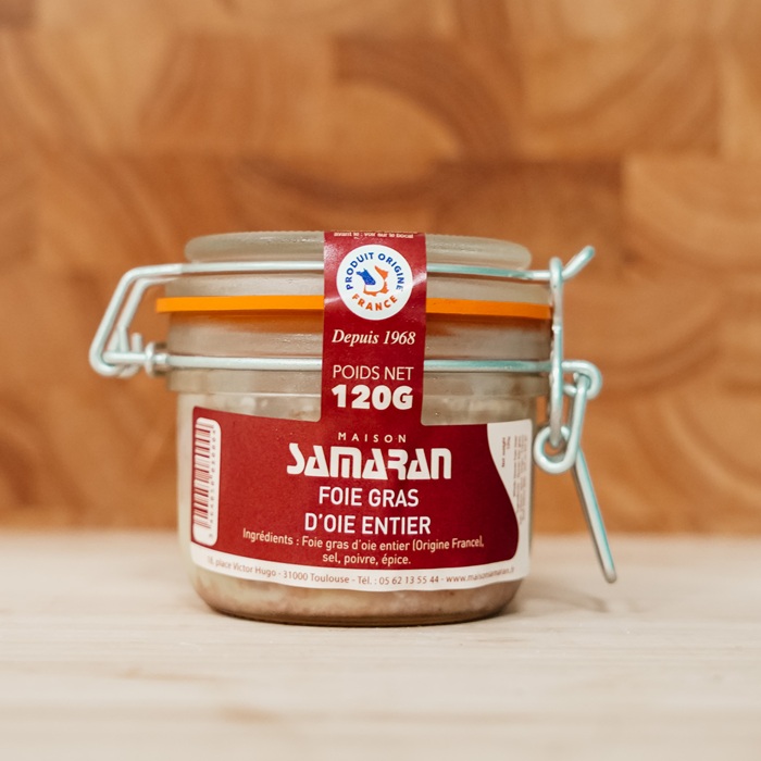 Foie gras d'oie entier dans un bocal