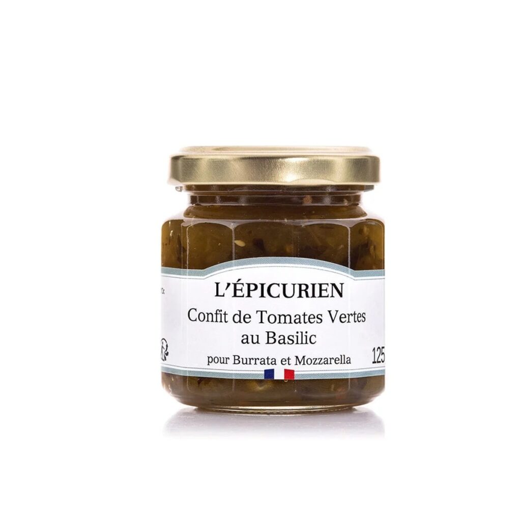 Confit de Tomates Vertes au Basilic – L’Épicurien