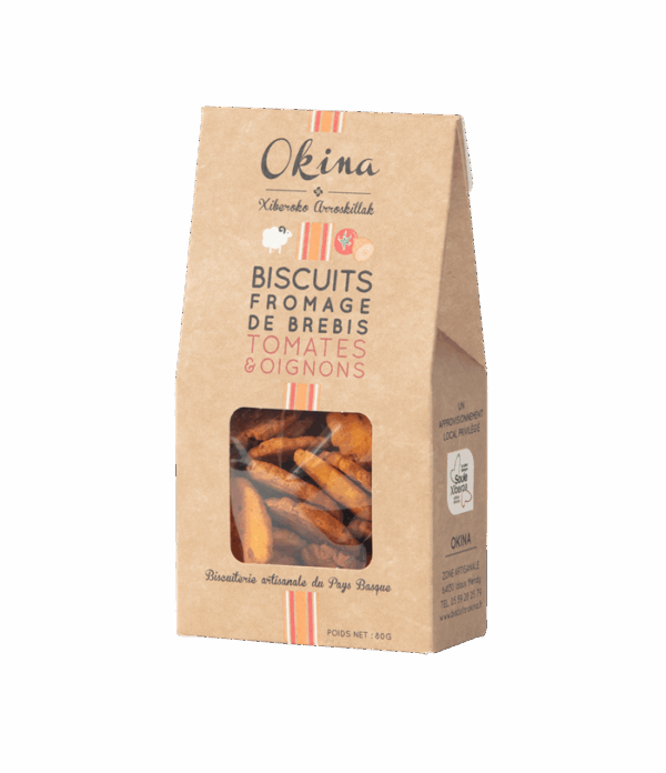 Biscuits au fromage de brebis, tomates & oignons