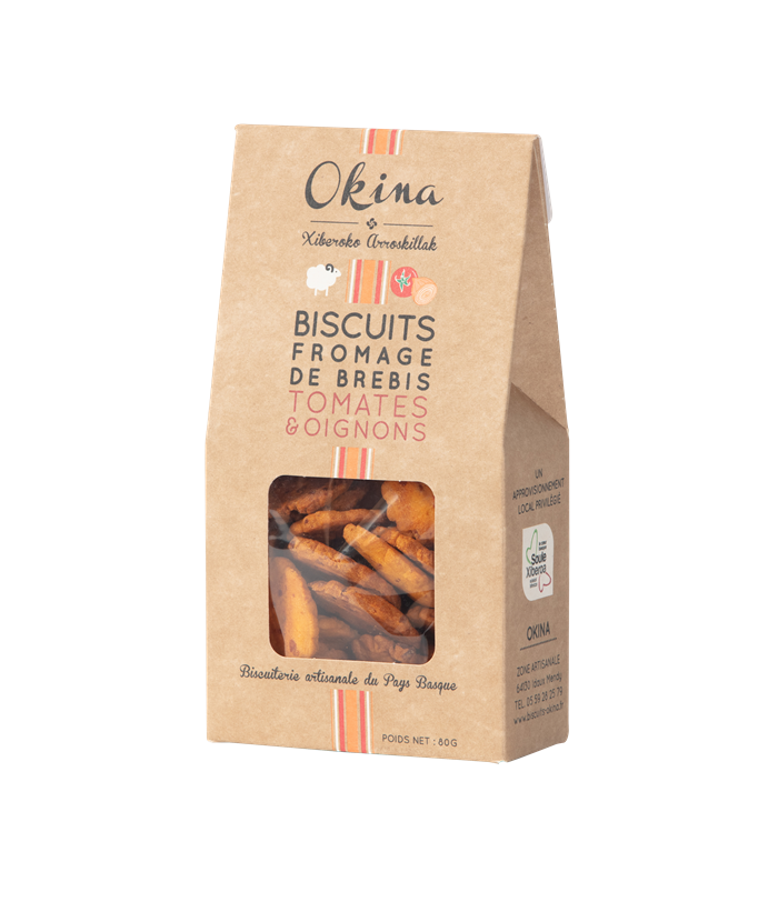 Biscuits au fromage de brebis, tomates & oignons