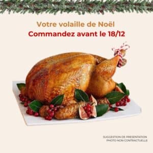 Volaille de Noël, oie farcie au foie de canard, entière, chapon farci au foie de canard, entier, dinde farci au foie de canard, entière