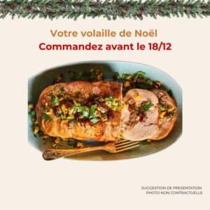 Volaille de Noël, oie farcie au foie de canard, entière, chapon farci au foie de canard, entier, dinde farci au foie de canard, entière