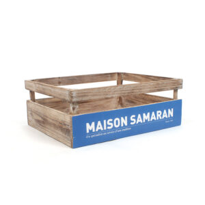 Caisse en bois bleue