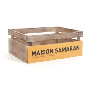Caisse en bois, jaune