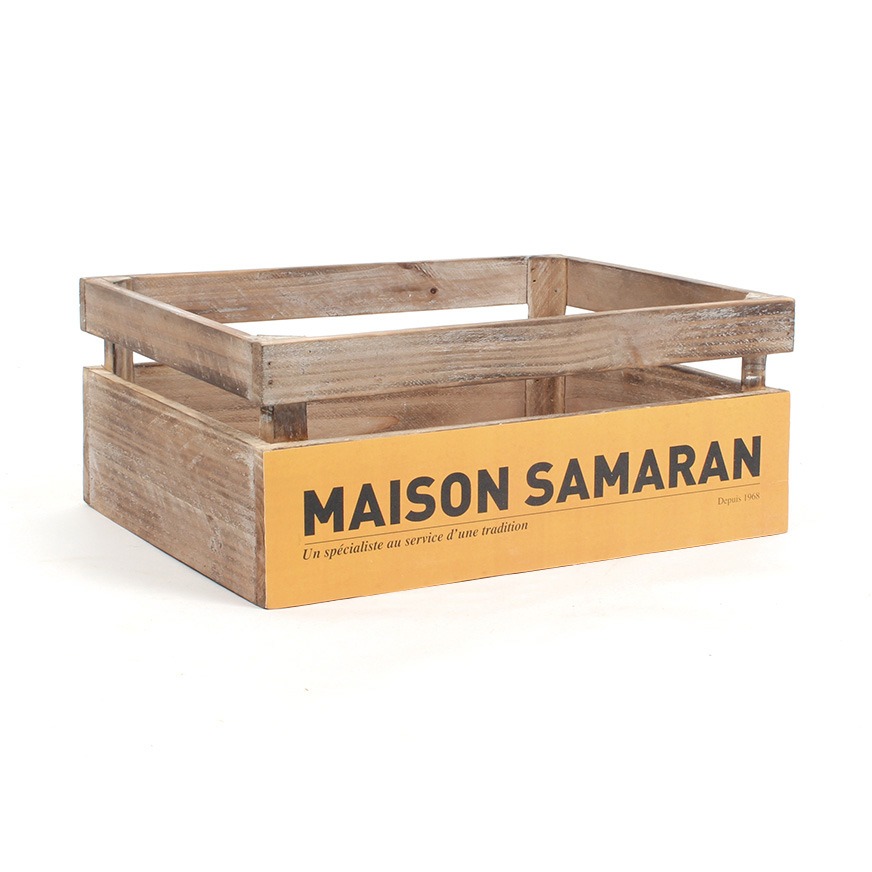Caisse en bois, jaune