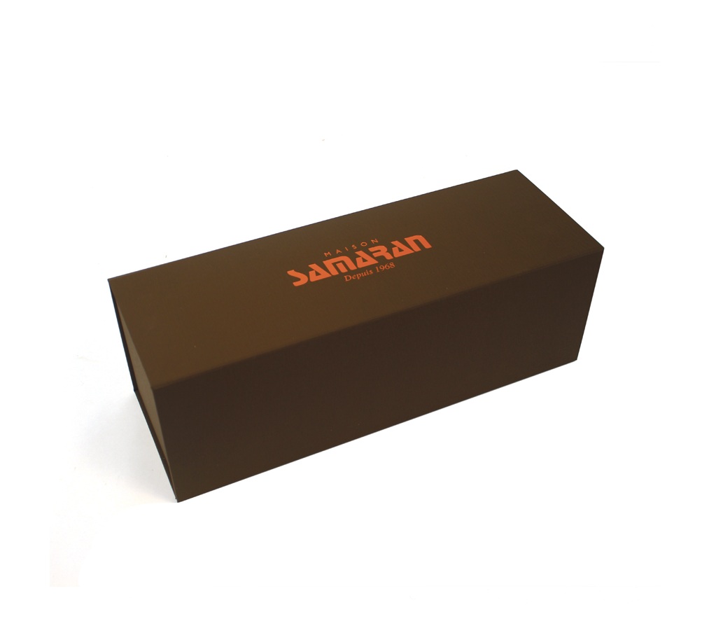 Boite cadeau en cuir marron